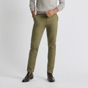 Spoke London Sharps Olive Green Build A Italian Stretch Cotton Slim Chinos 32x28